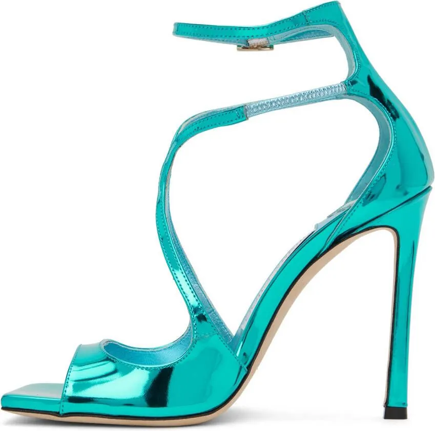 Jimmy Choo Blue Azia 110 Heeled Sandals