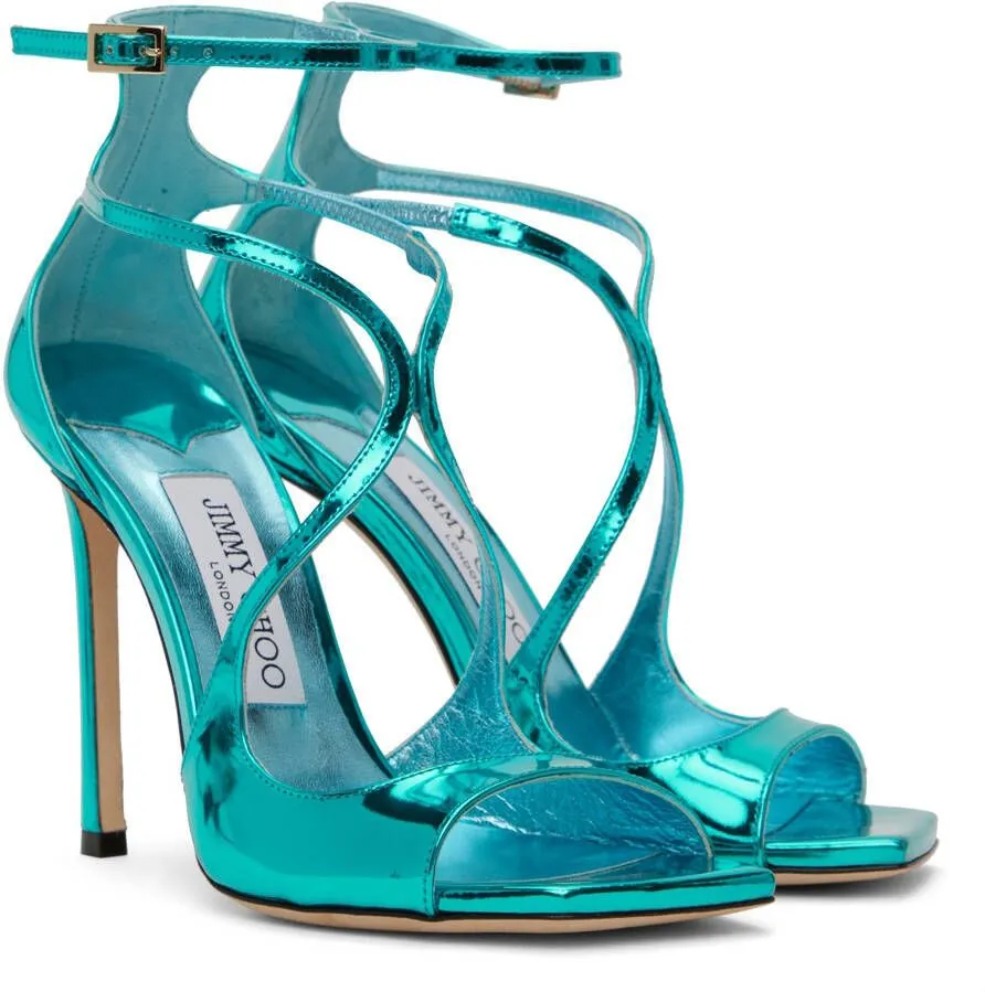 Jimmy Choo Blue Azia 110 Heeled Sandals