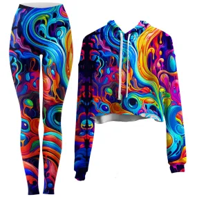 Kandi Swirl Crop Hoodie and Leggings Combo