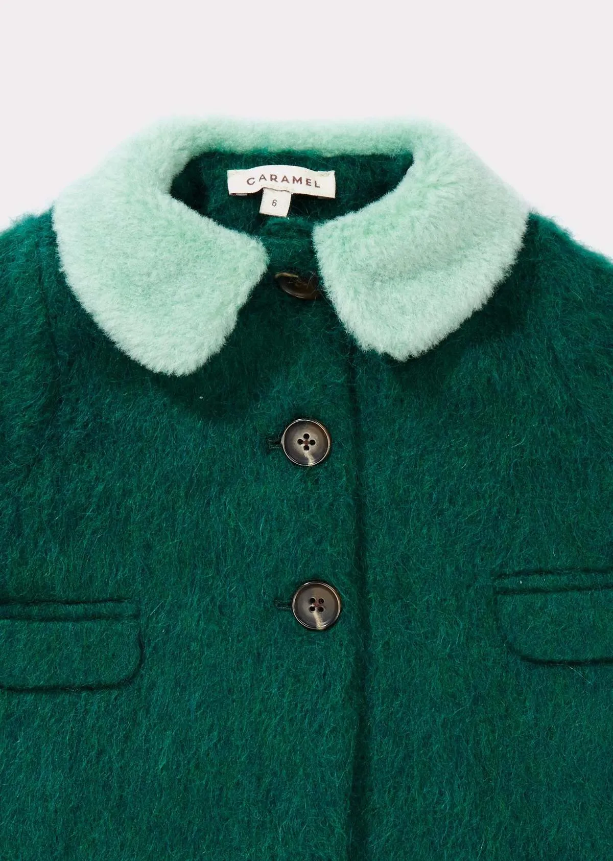 kids Caramel FLAMINGO BABY COAT - EMERALD GREEN