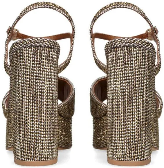 Kurt Geiger London Kensington Platform 125mm houndstooth sandals Neutrals