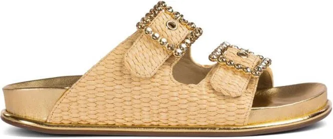 Le Silla Pool Side crystal-embellished sandals Neutrals