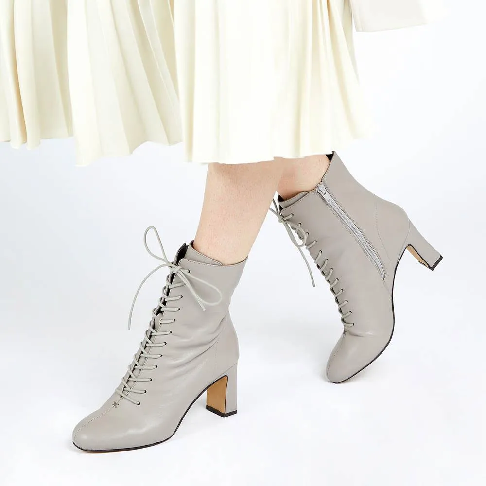 Lenore Heeled Leather Ankle Boots - LENORE / 322 353