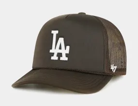 Los Angeles Dodgers Foam Front Mesh Trucker Mens Hat (Brown/White)