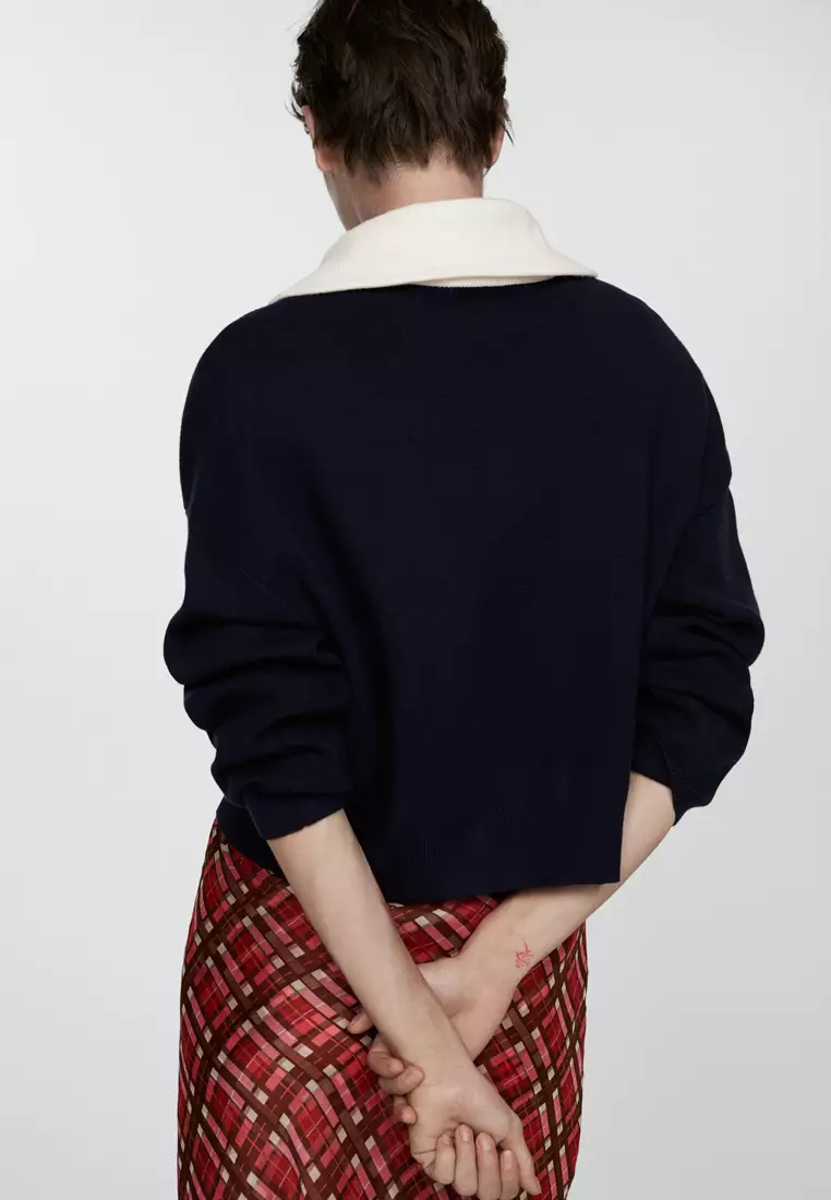 Mango Contrast Collar Sweater