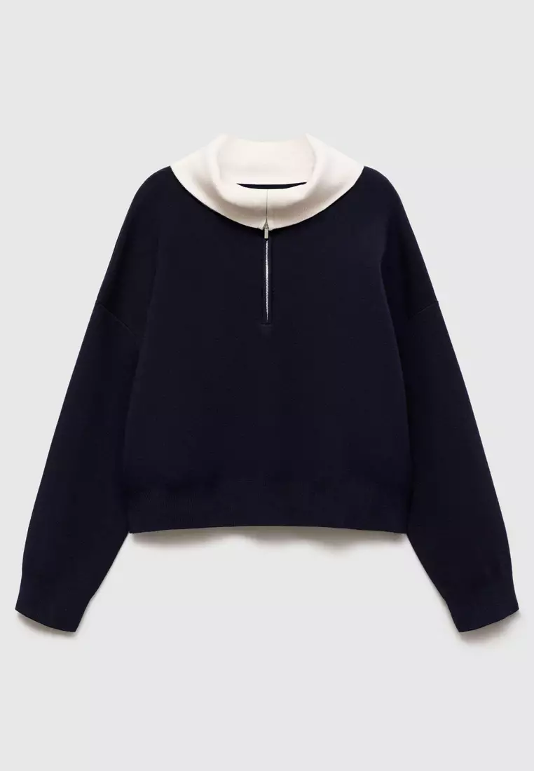 Mango Contrast Collar Sweater