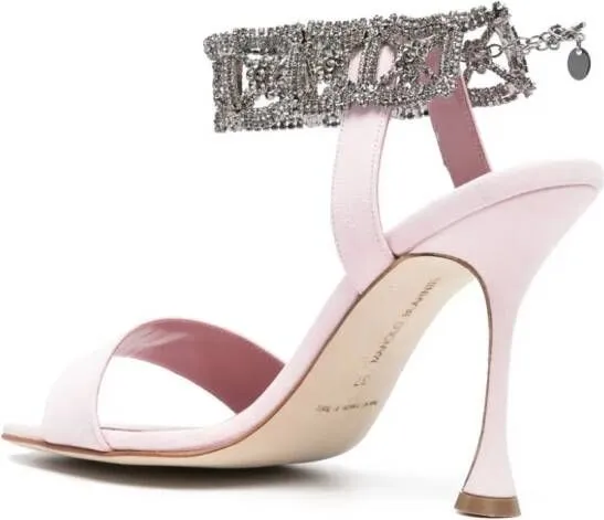 Manolo Blahnik Lierasan 105mm suede sandals Pink