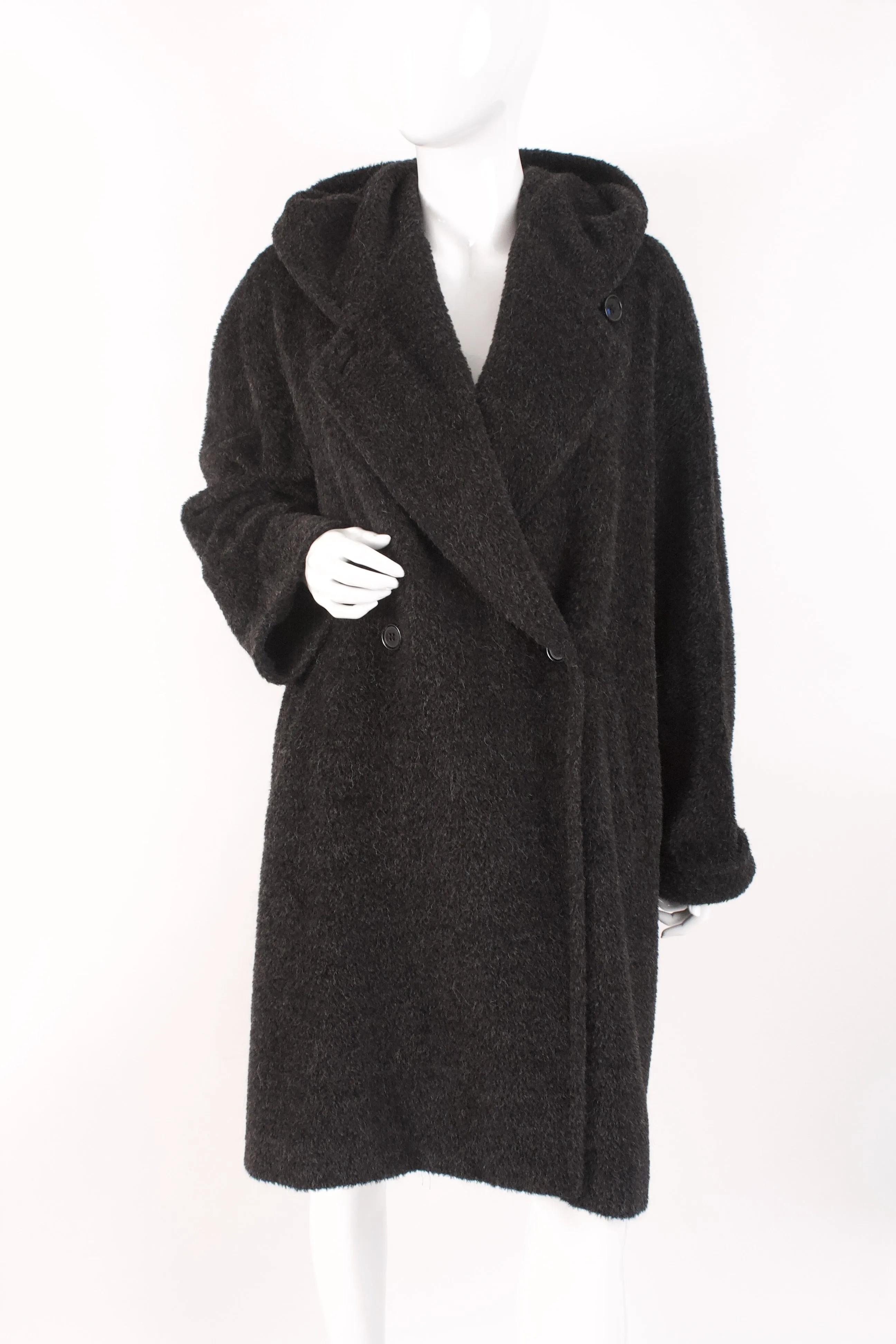 MAX MARA Charcoal Alpaca Teddy Bear Coat