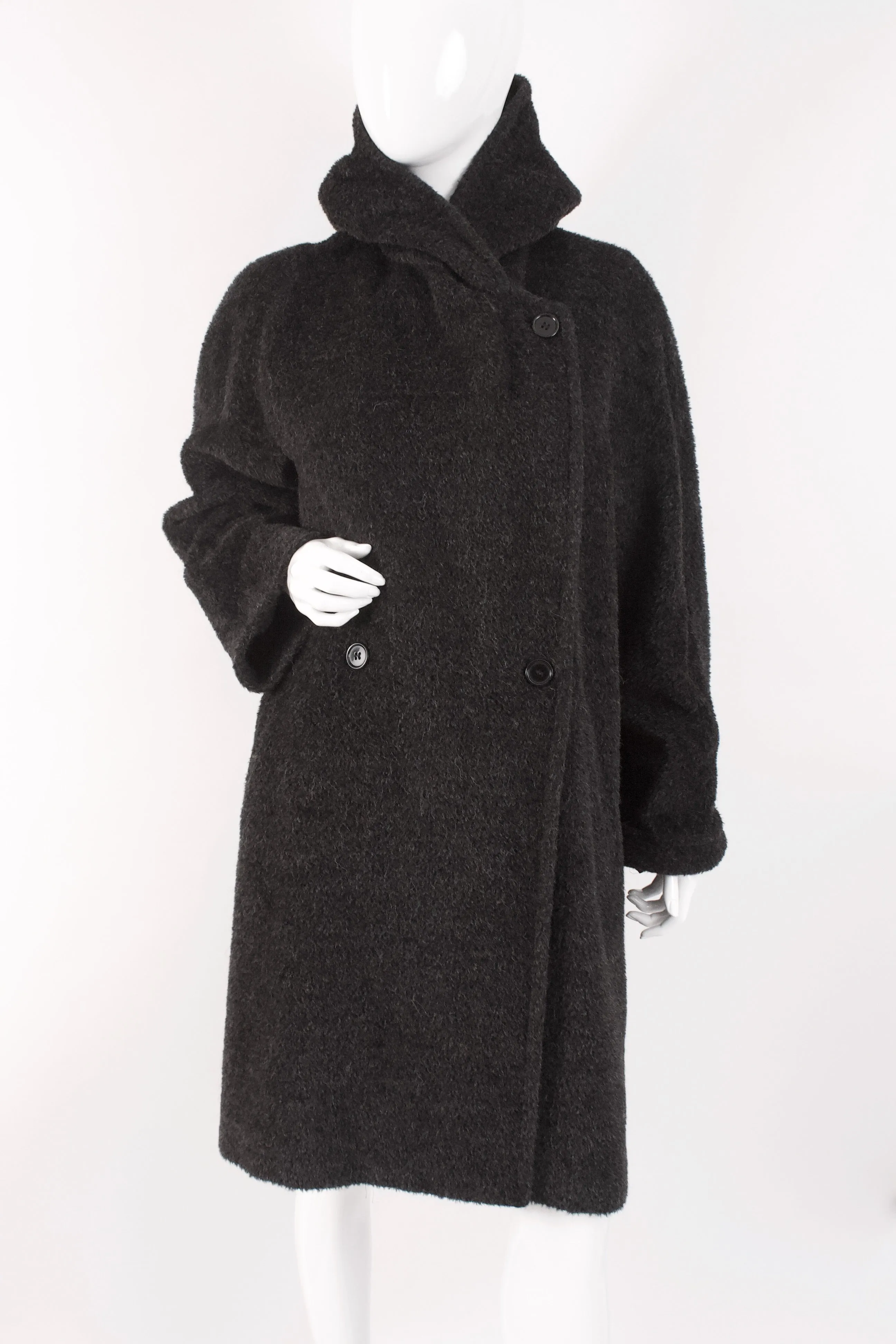 MAX MARA Charcoal Alpaca Teddy Bear Coat