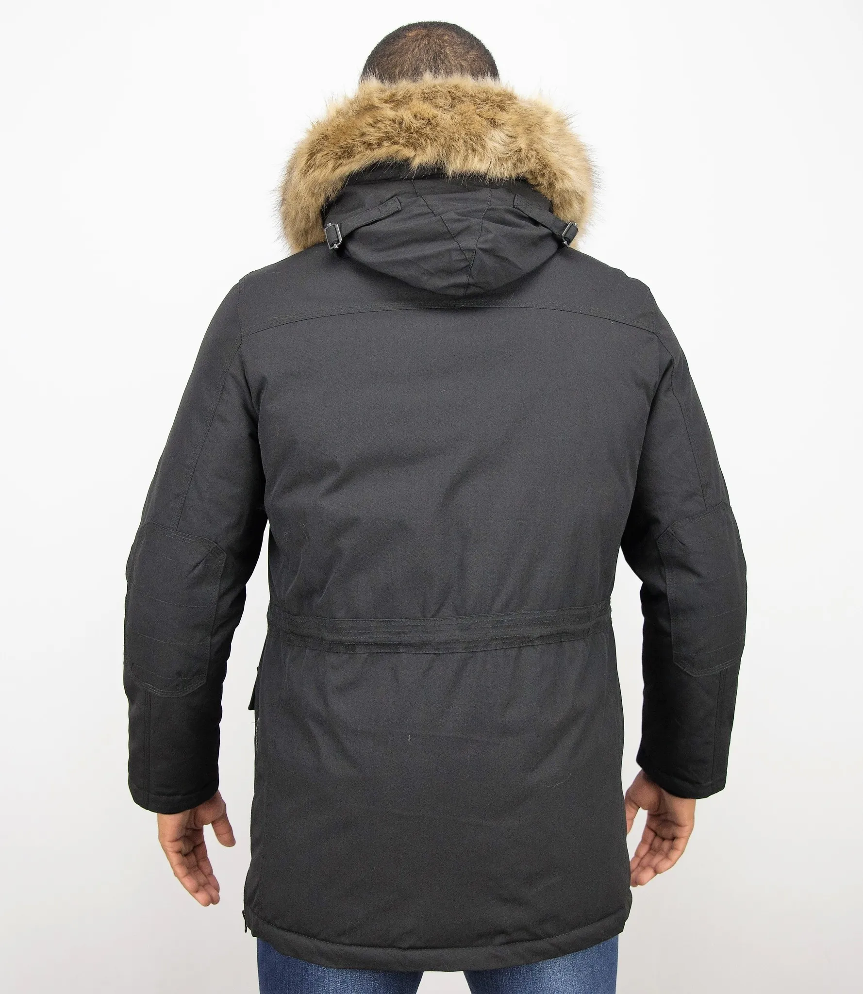 Men Long Winter Coat Parka Black |