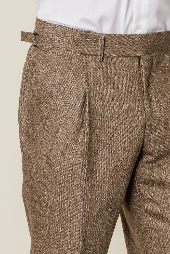 Milan Trouser - Brown and Camel Tweed