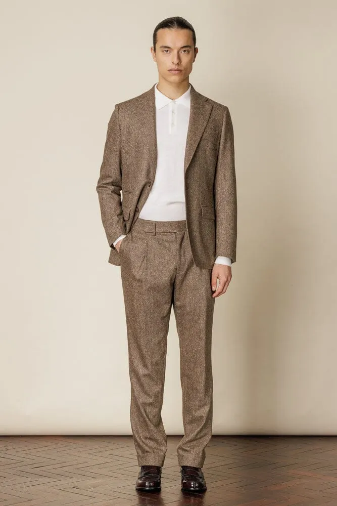 Milan Trouser - Brown and Camel Tweed