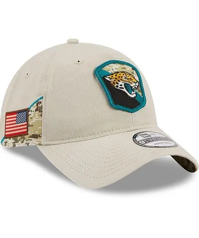 New Era Men's New Era Stone Jacksonville Jaguars 2023 Salute To Service 9TWENTY Adjustable Hat