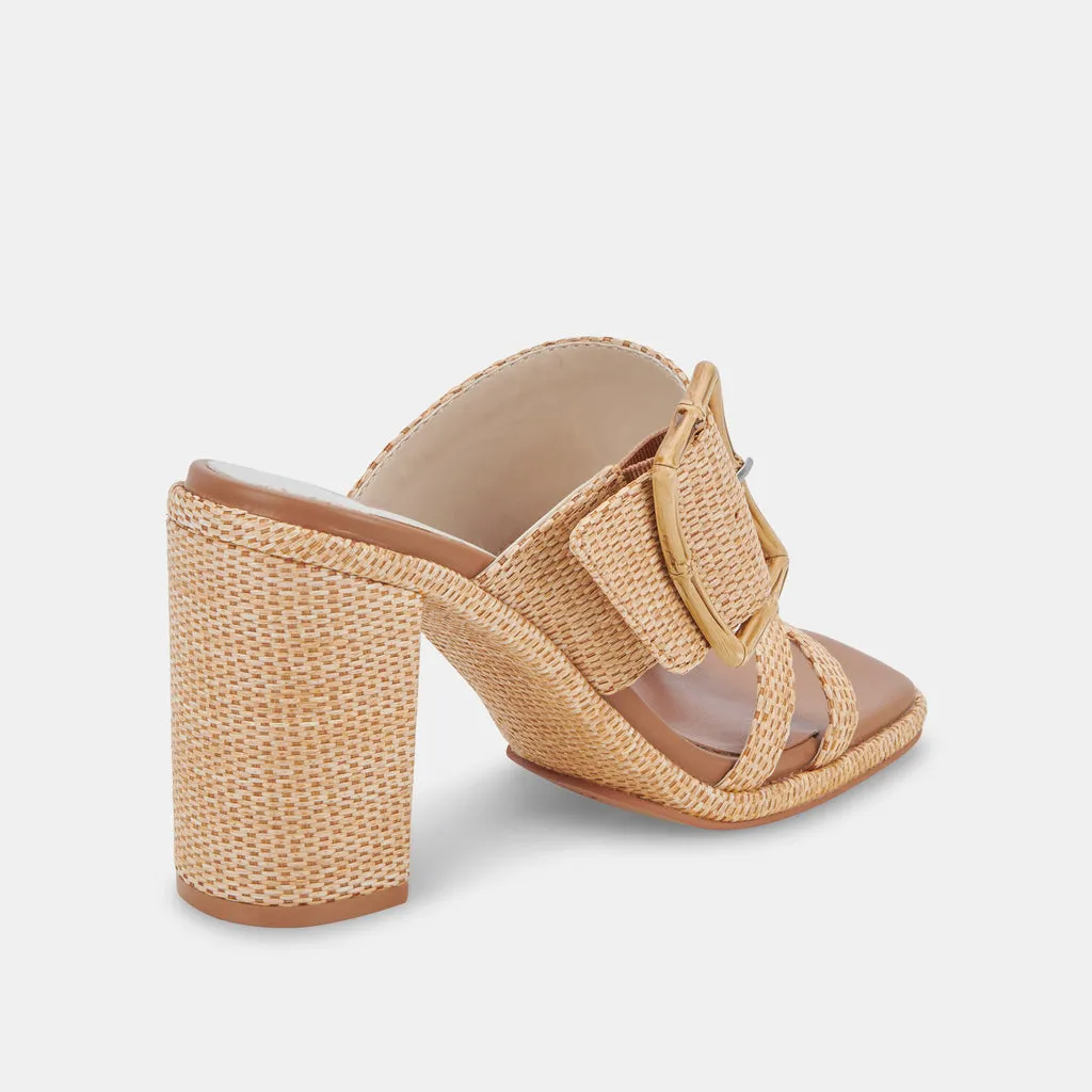 ONNIE Wide Heels Warm Natural Raffia | Recycled Raffia Heels– Dolce Vita 6900664664130