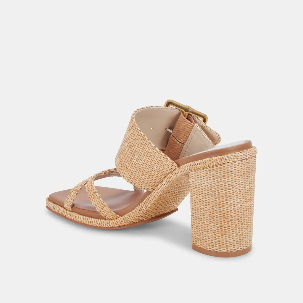 ONNIE Wide Heels Warm Natural Raffia | Recycled Raffia Heels– Dolce Vita 6900664664130