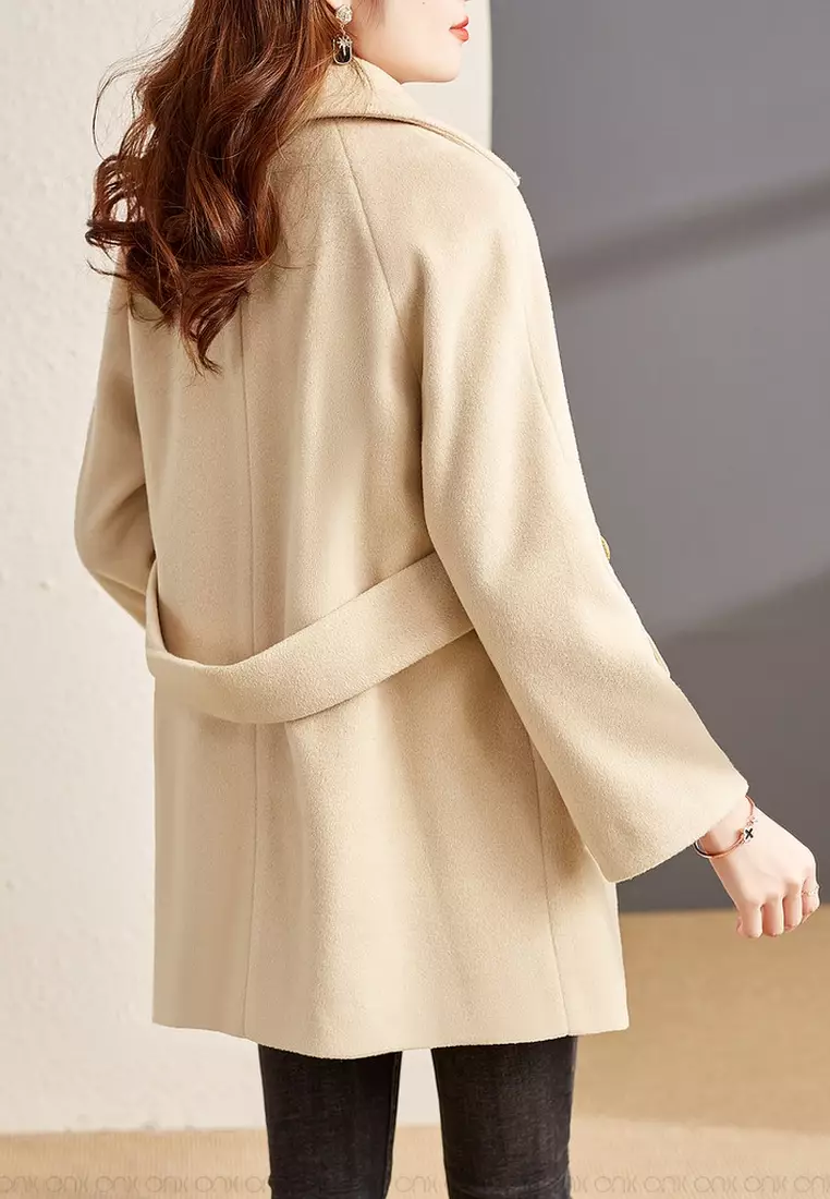 ONX.HK Temperament Lapel Warm Woolen Coat