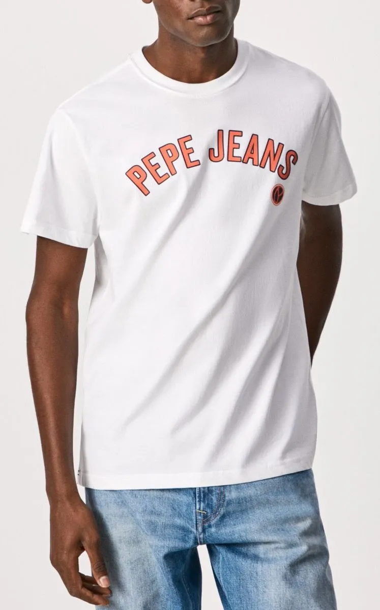 Pepe Jeans Alessio Retro Logo T-Shirt White