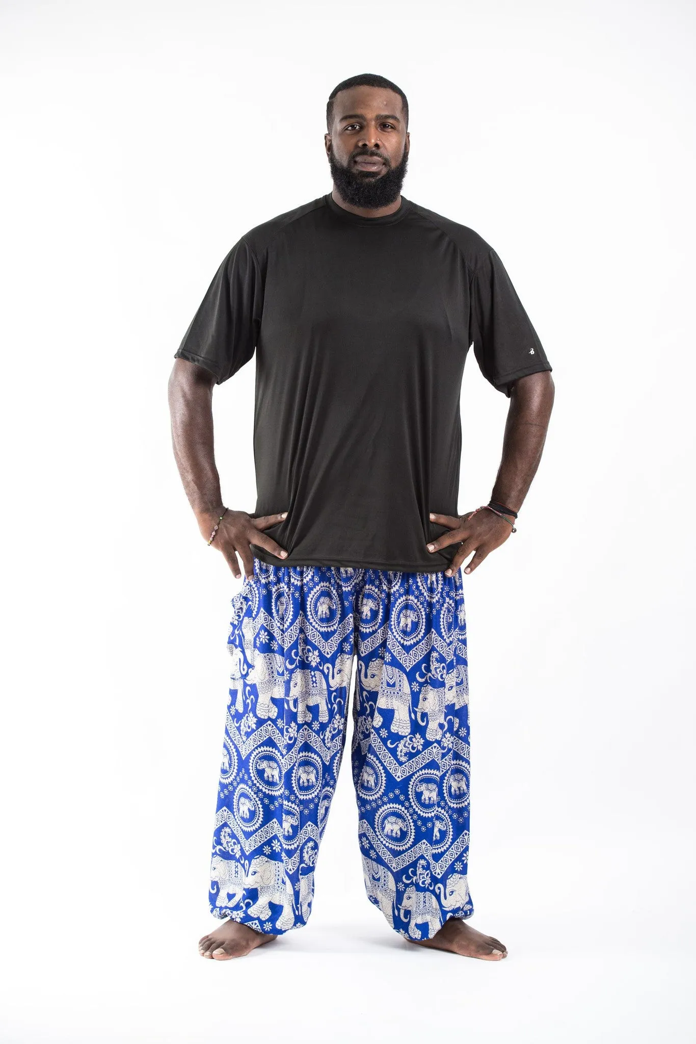 Plus Size Imperial Elephant Men's Elephant Pants in Blue