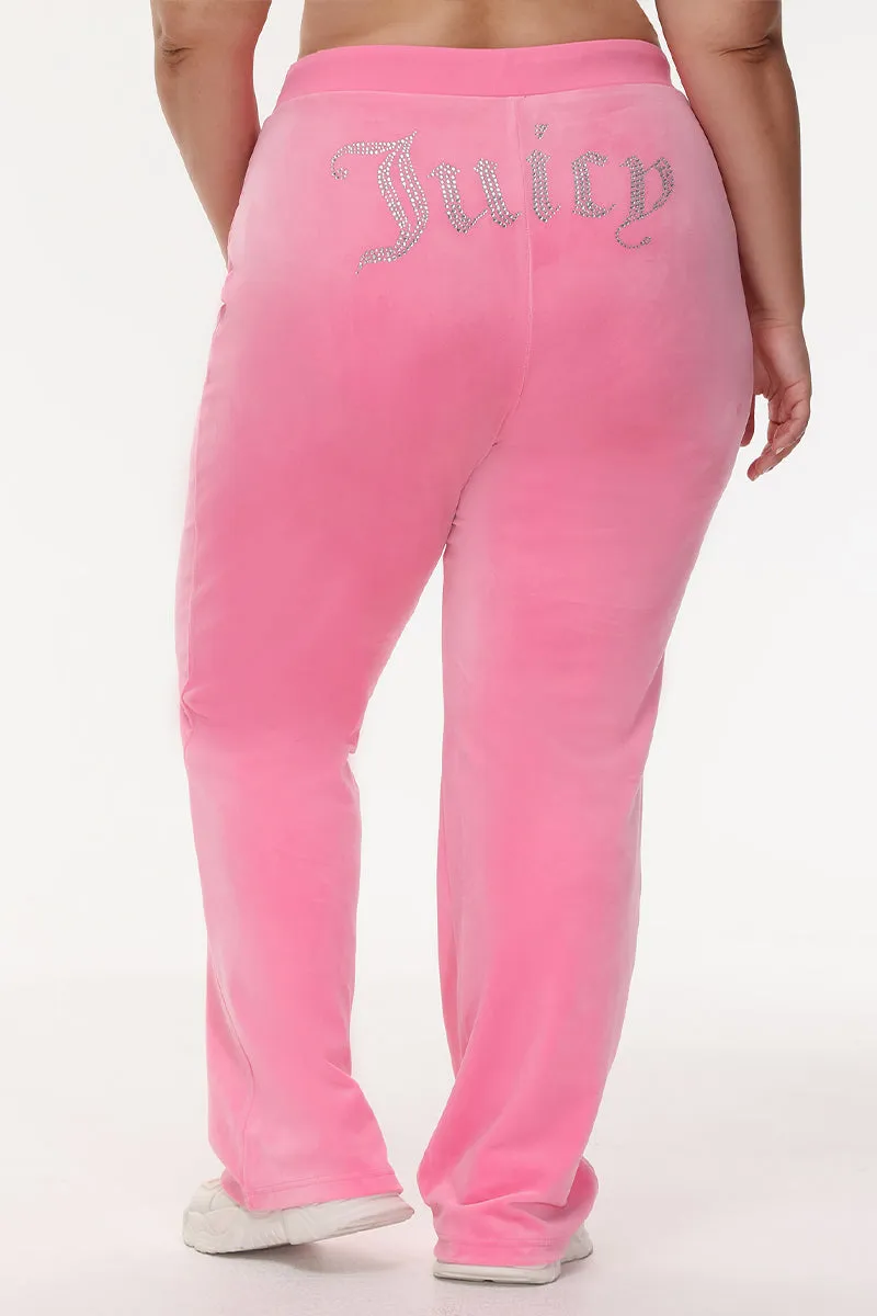 Plus-Size OG Big Bling Velour Track Pants