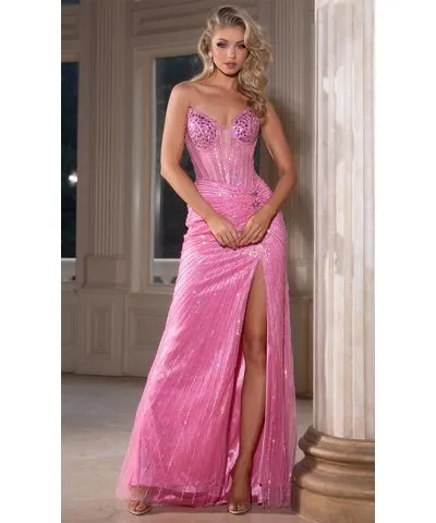 Portia and Scarlett PS25208 - Bejeweled V-Neck Prom Dress