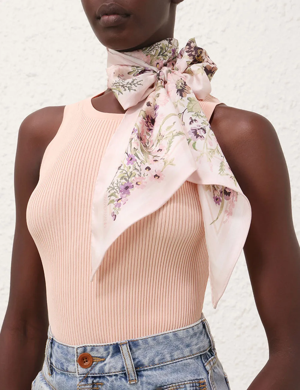 Printed Silk Neck Scarf