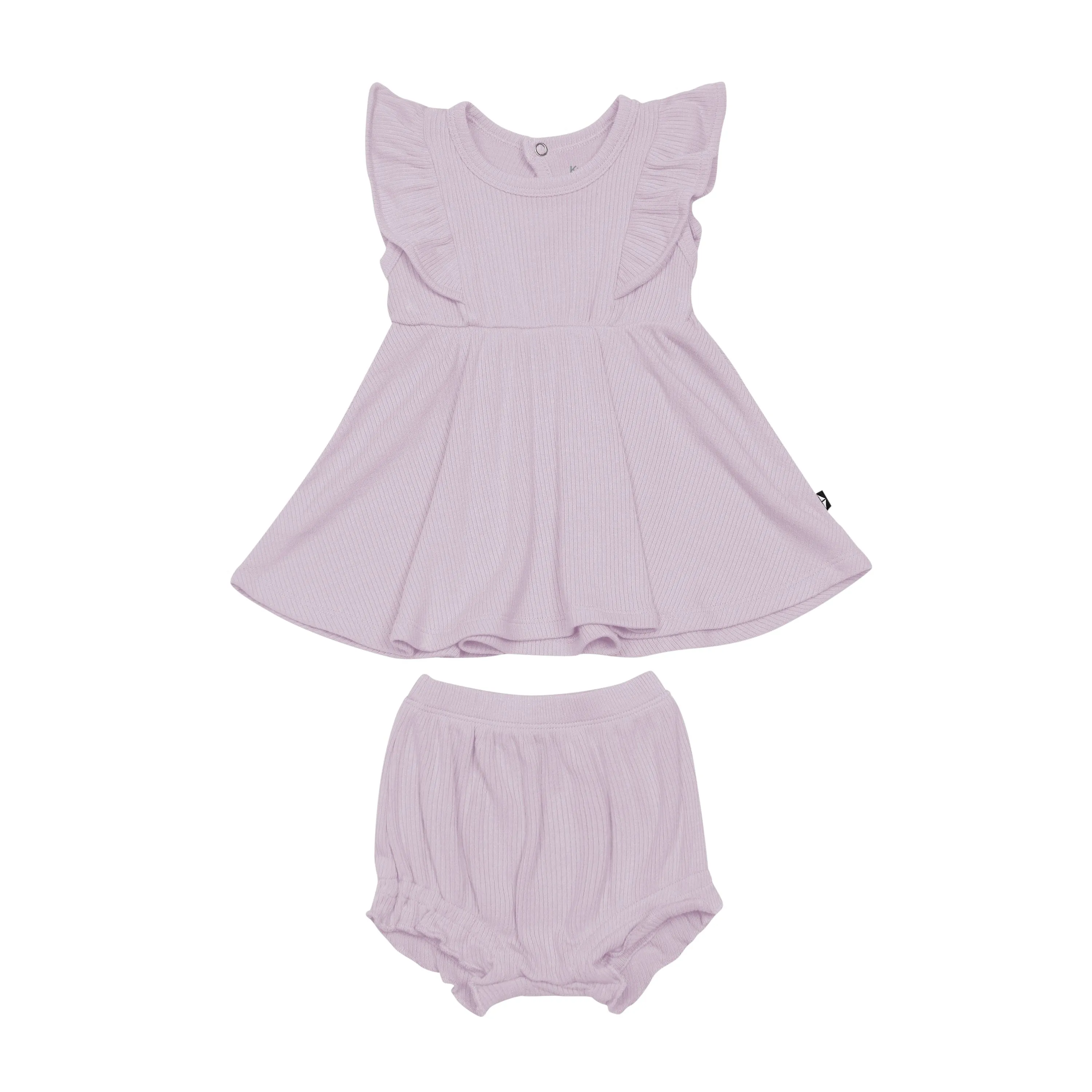 Ribbed Peplum Dress Set in Wisteria