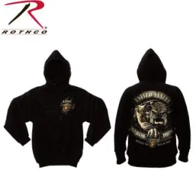 Rothco Black Ink U.S.M.C. Bulldog Hooded Pullover Sweatshirt