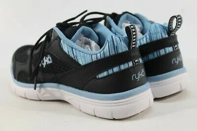 Ryka Women's Black/Blue Delish Sneaker 6M