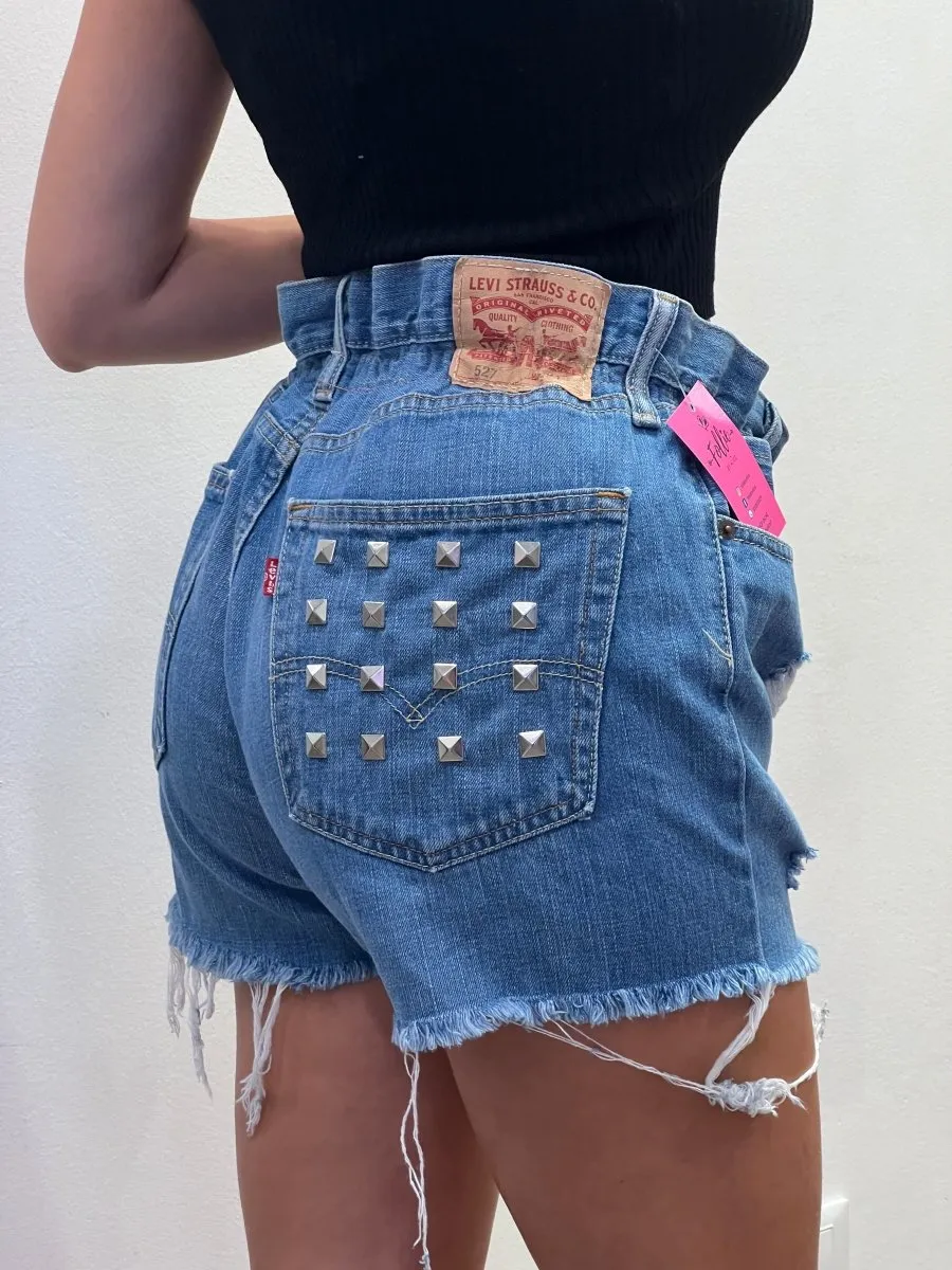 Shorts Levi's Vintage denim a caramella con borchie a piramide