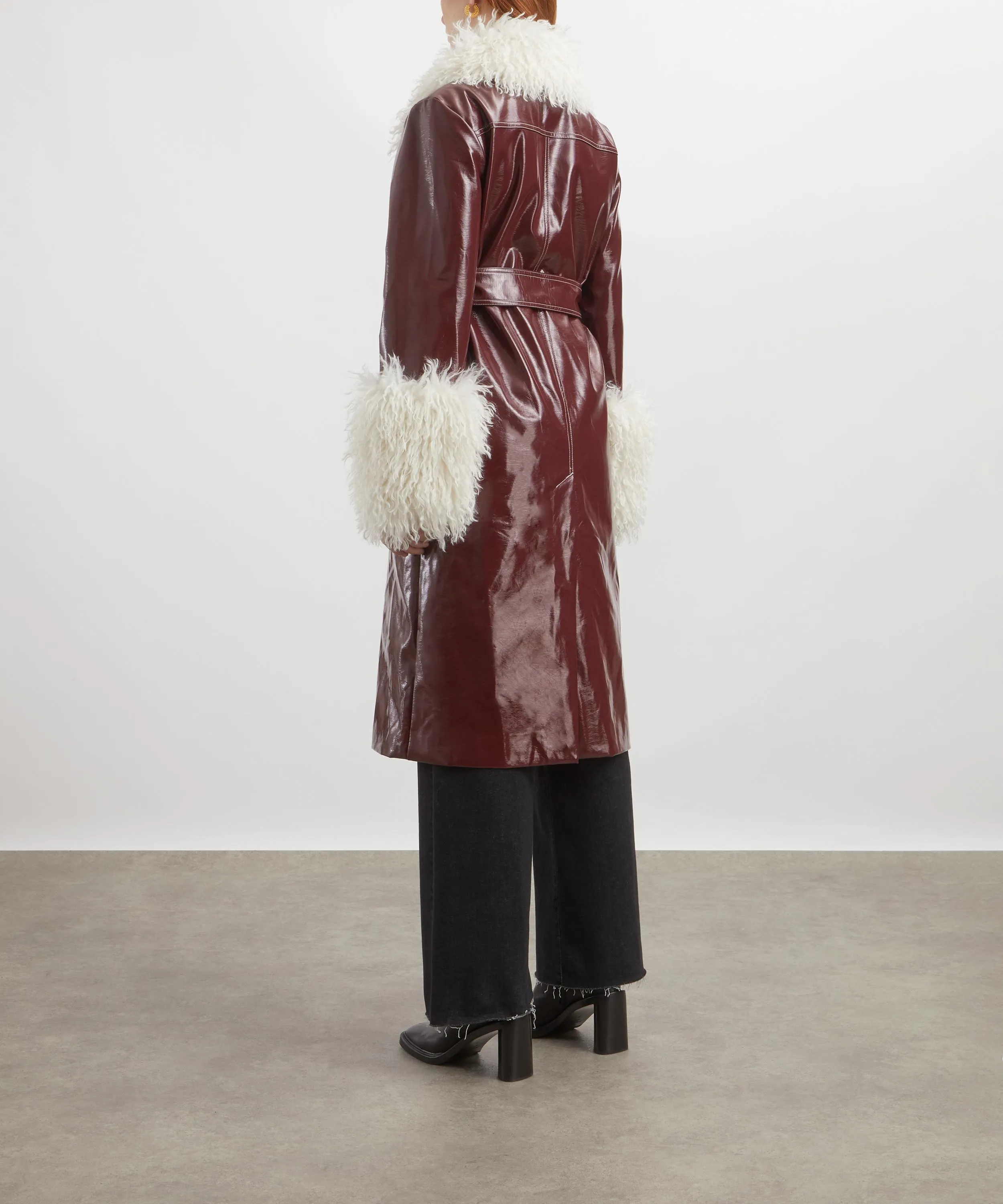 Simone Burgundy Vinyl Coat 