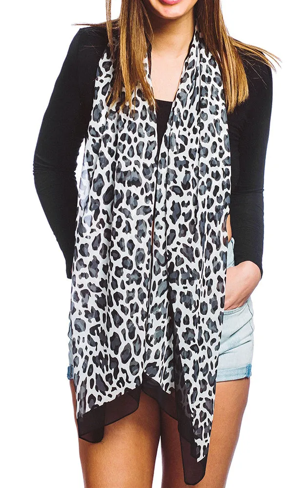 SPOS9002 Silky Leopard Printed Scarf