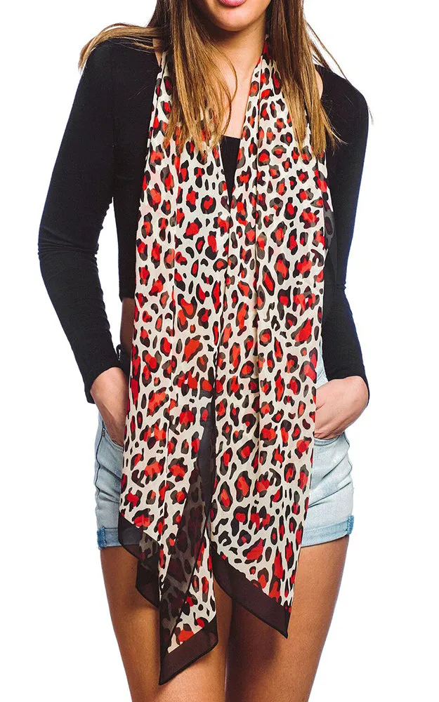 SPOS9002 Silky Leopard Printed Scarf