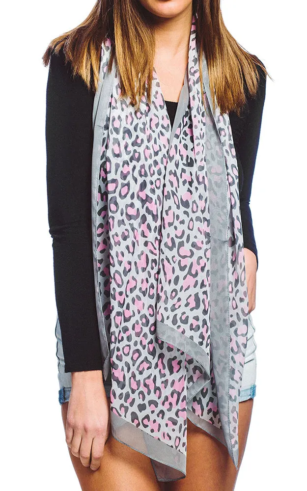 SPOS9002 Silky Leopard Printed Scarf