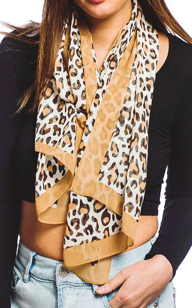 SPOS9002 Silky Leopard Printed Scarf