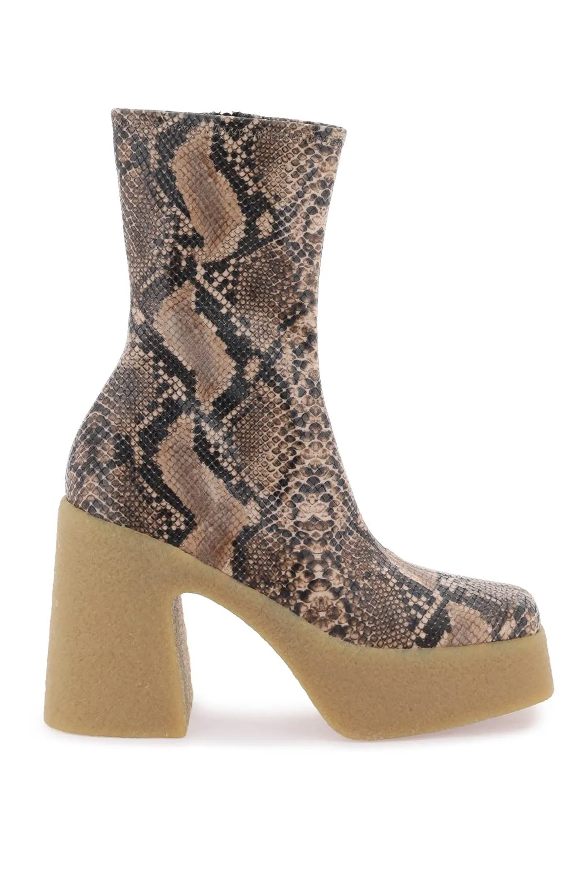 Stella mccartney skyla wedge ankle boots in alter python 800252 AP0180 COFFEE