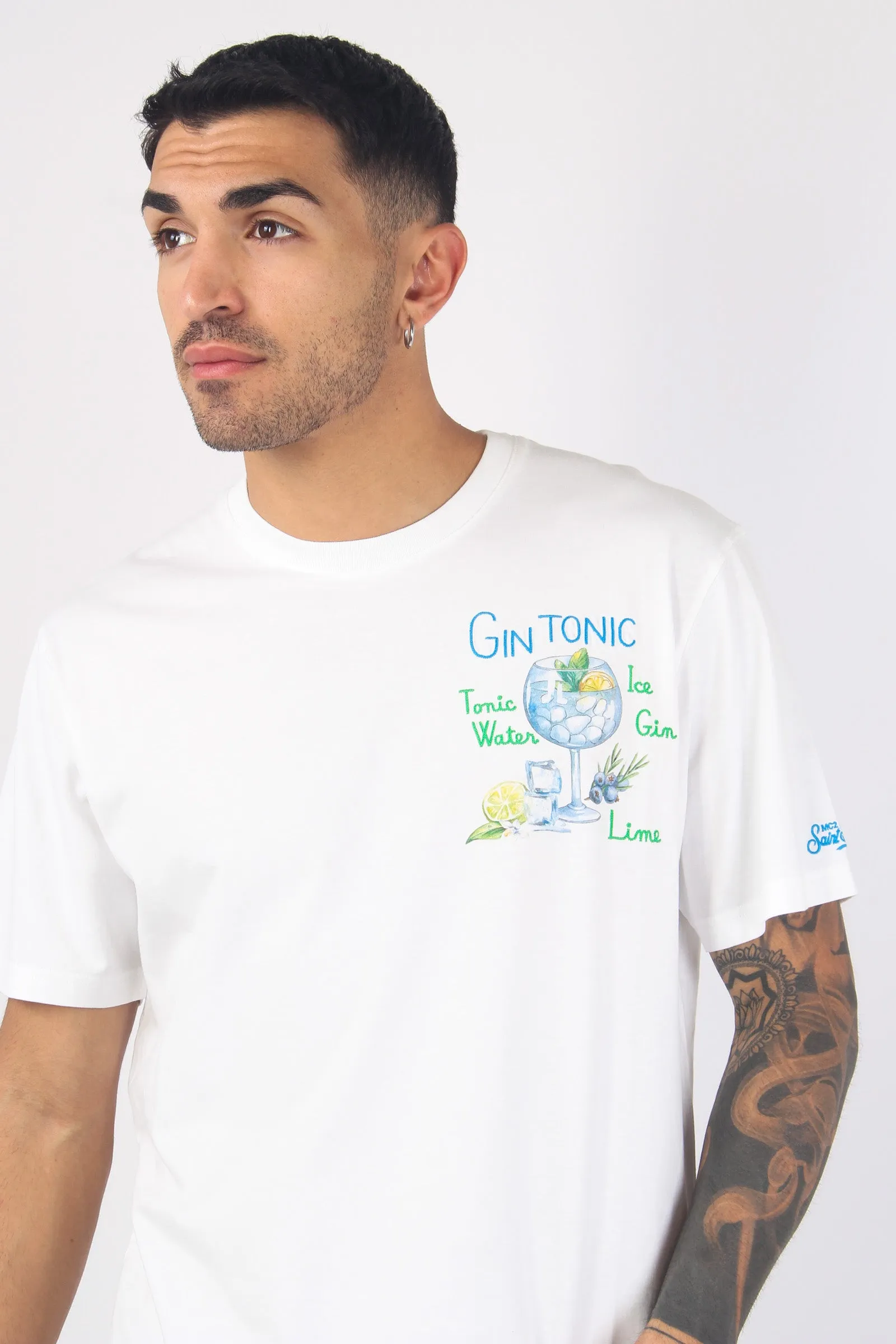 T-shirt Gin Glass Bianco