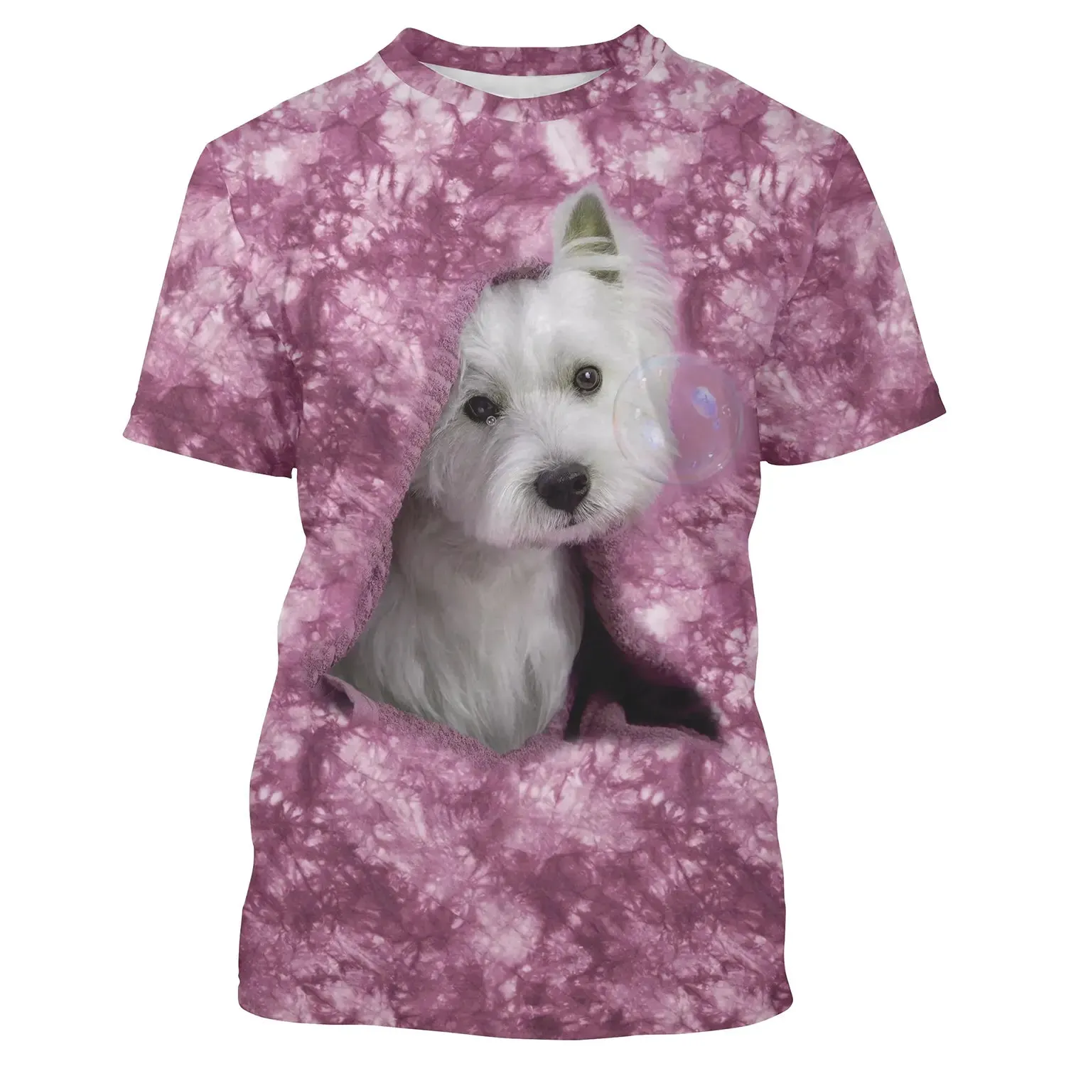 T-shirt Homme Femme Chien Mignon Quotidien Rose Basique Motifs 3D - CT16012310