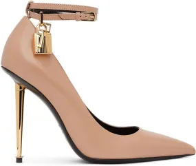 TOM FORD Beige Goatskin Padlock 105 Heels