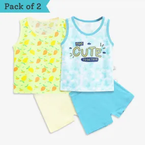 Top & Shorts Set - 2 pack - Mango Summers - Tie-Dye Blues (1-2 years)