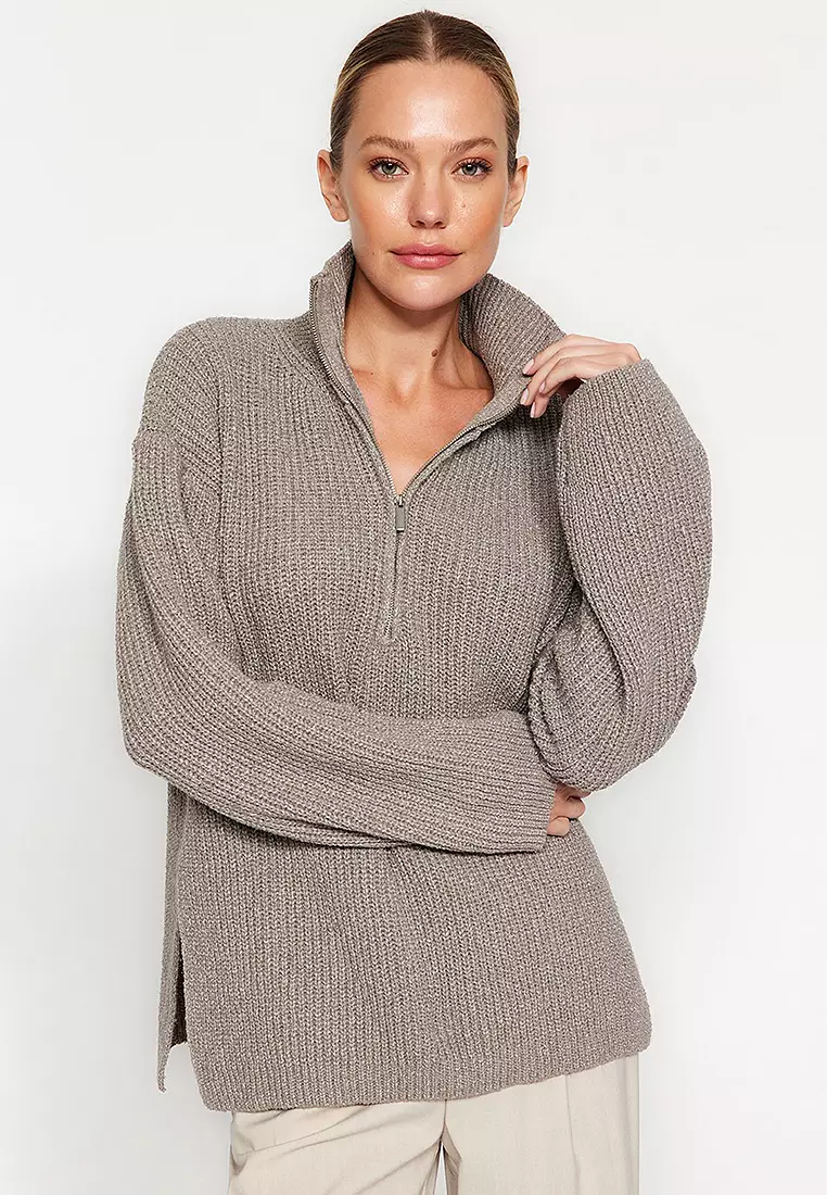 Trendyol Zip Slit Sweater