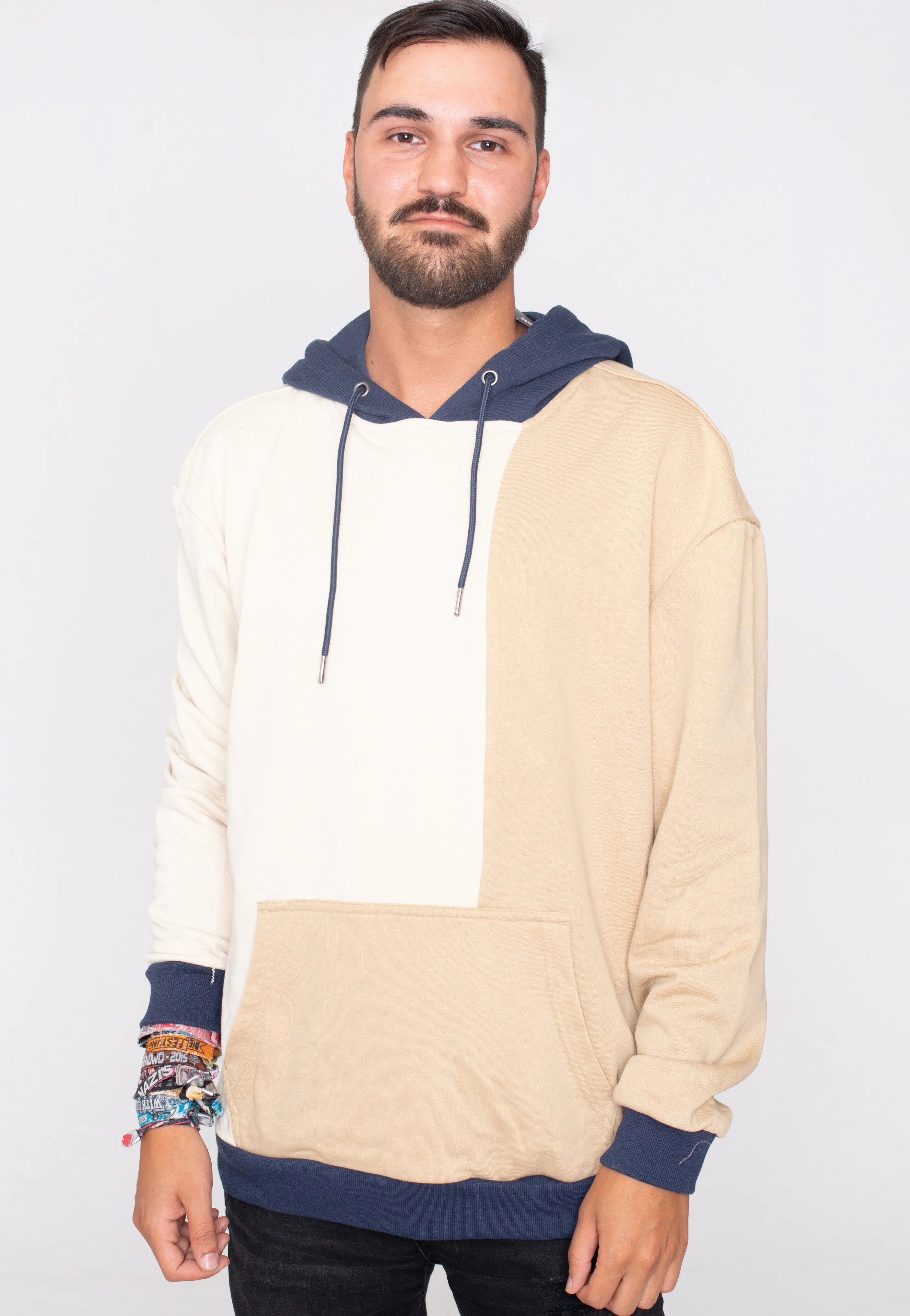 Urban Classics - Oversized Color Block Softseagrass/Unionbeige - Hoodie