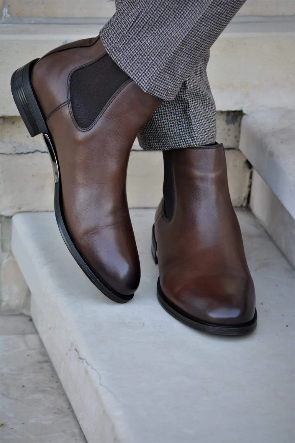 Vicenza Calf Leather Boots Brown