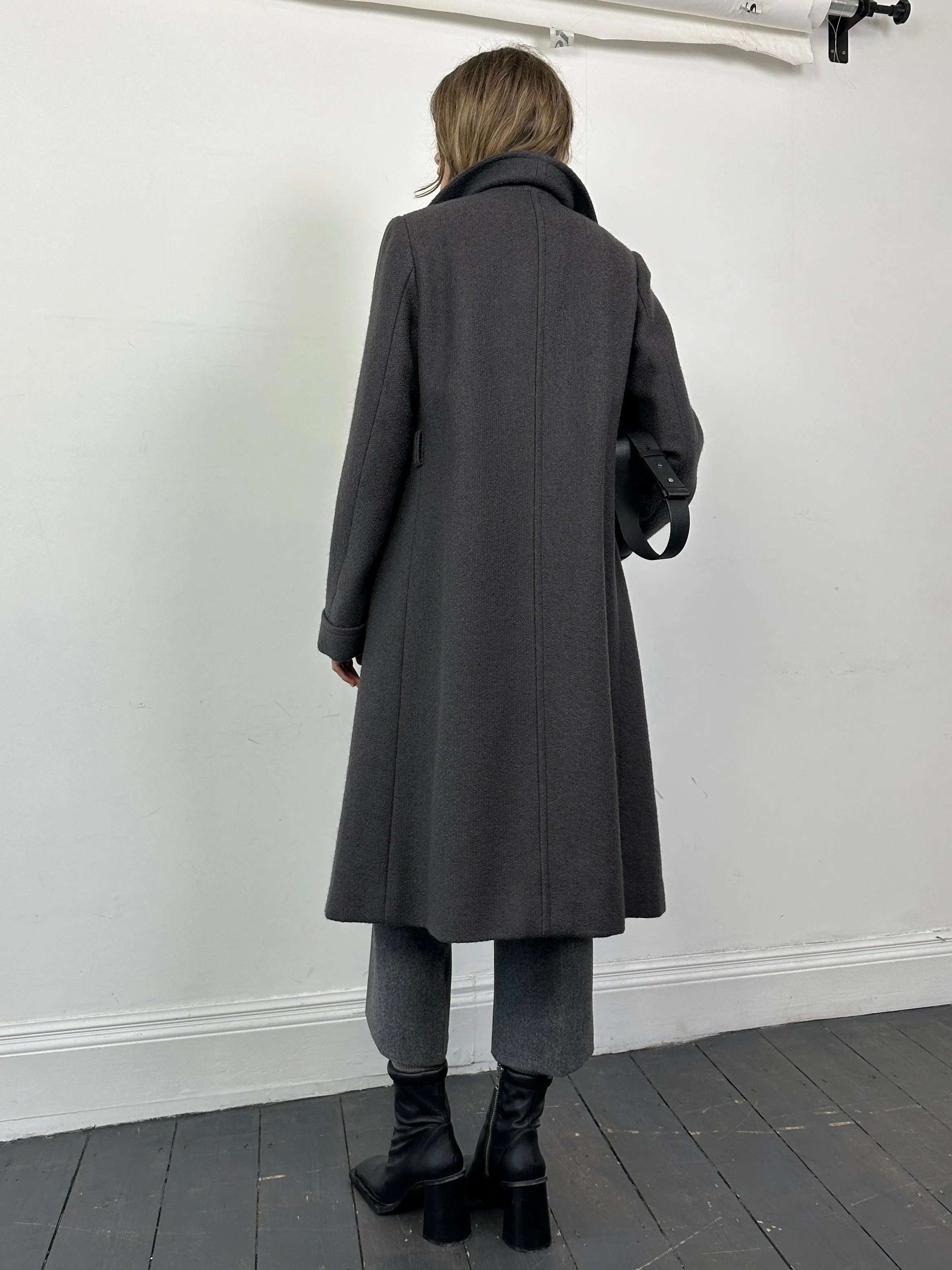 Vintage Wool Double Breasted A-line Coat - M/L