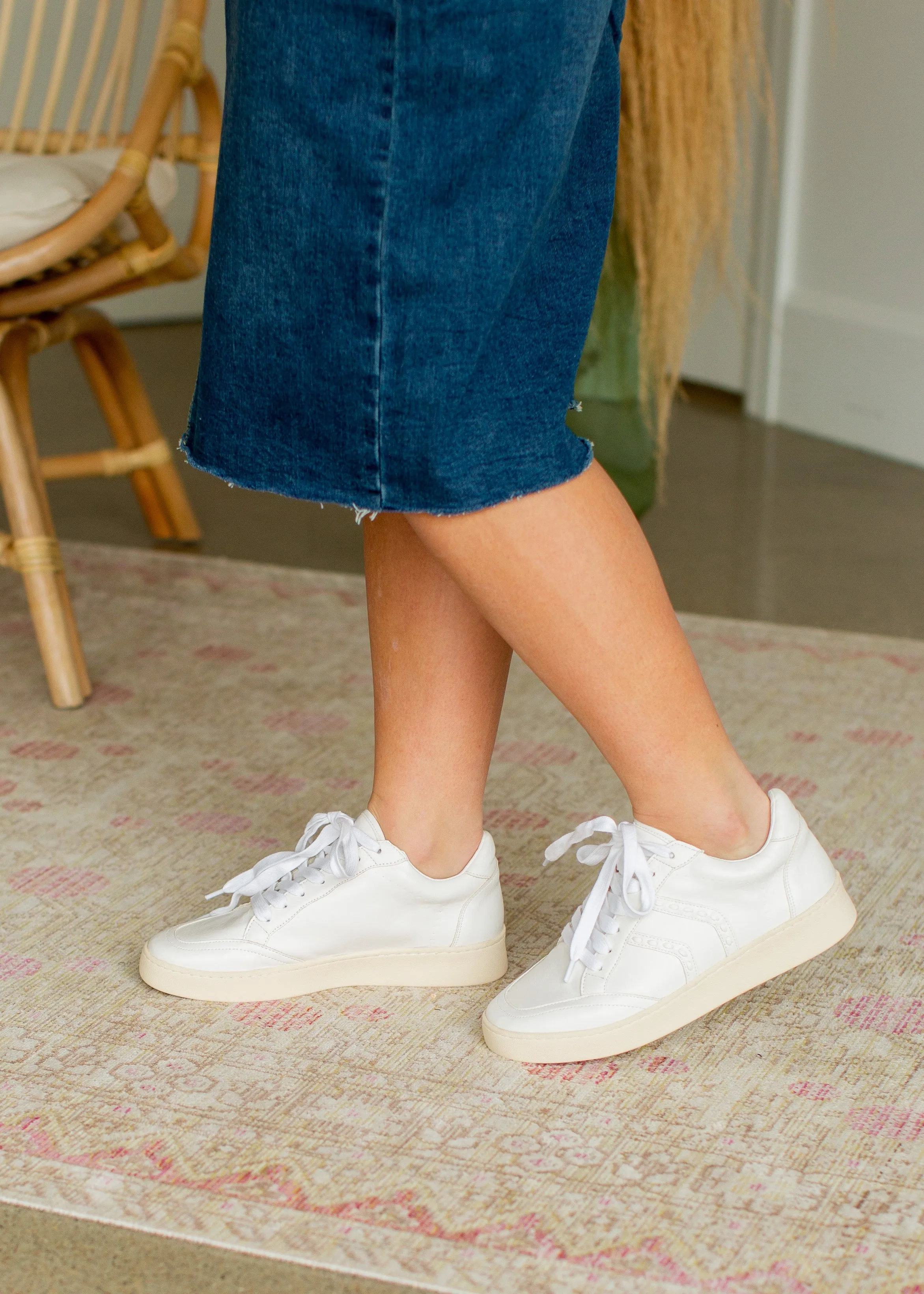 White Stitch Lace Up Sneaker - FINAL SALE