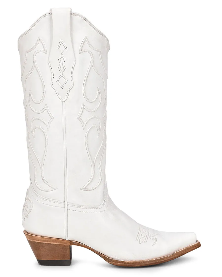 Women's Solid Embroidery Western Boots