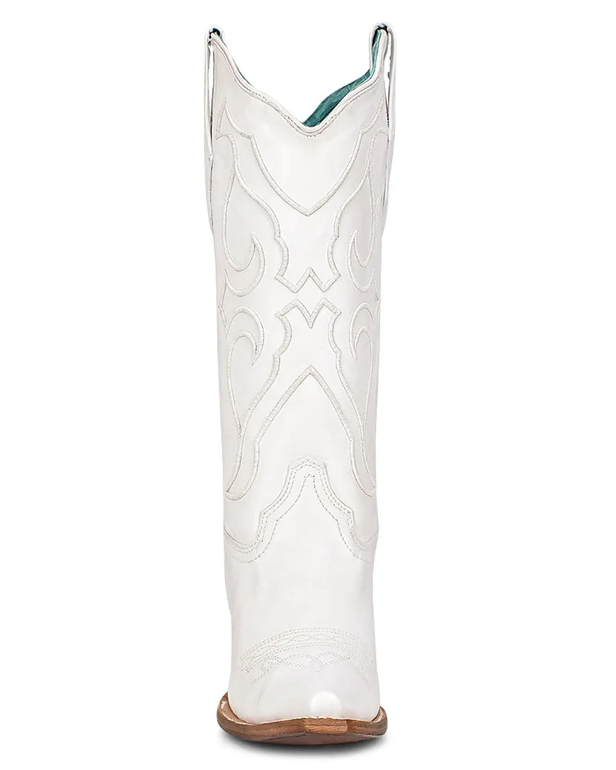 Women's Solid Embroidery Western Boots