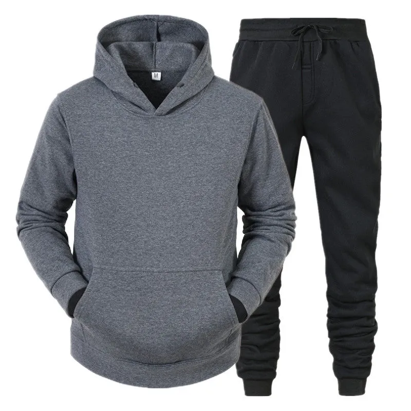 Xituodai Men's Sets Hoodies+Pants Fleece Tracksuits Solid Pullovers Jackets Sweatershirts Sweatpants Oversized Hooded Streetwear