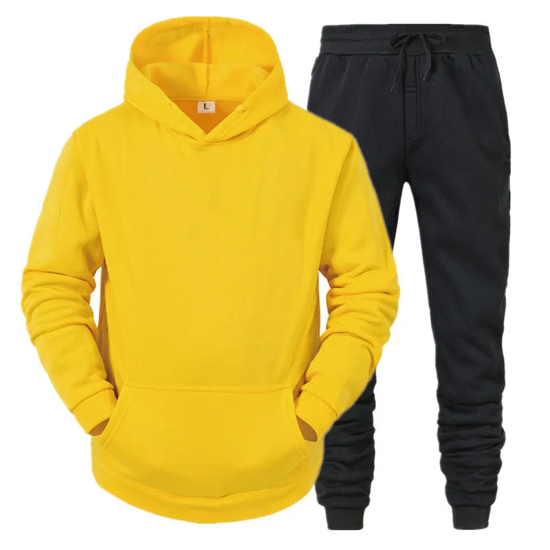 Xituodai Men's Sets Hoodies+Pants Fleece Tracksuits Solid Pullovers Jackets Sweatershirts Sweatpants Oversized Hooded Streetwear