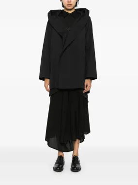 YOHJI YAMAMOTO REGULATION - Women Hooded Cape Coat