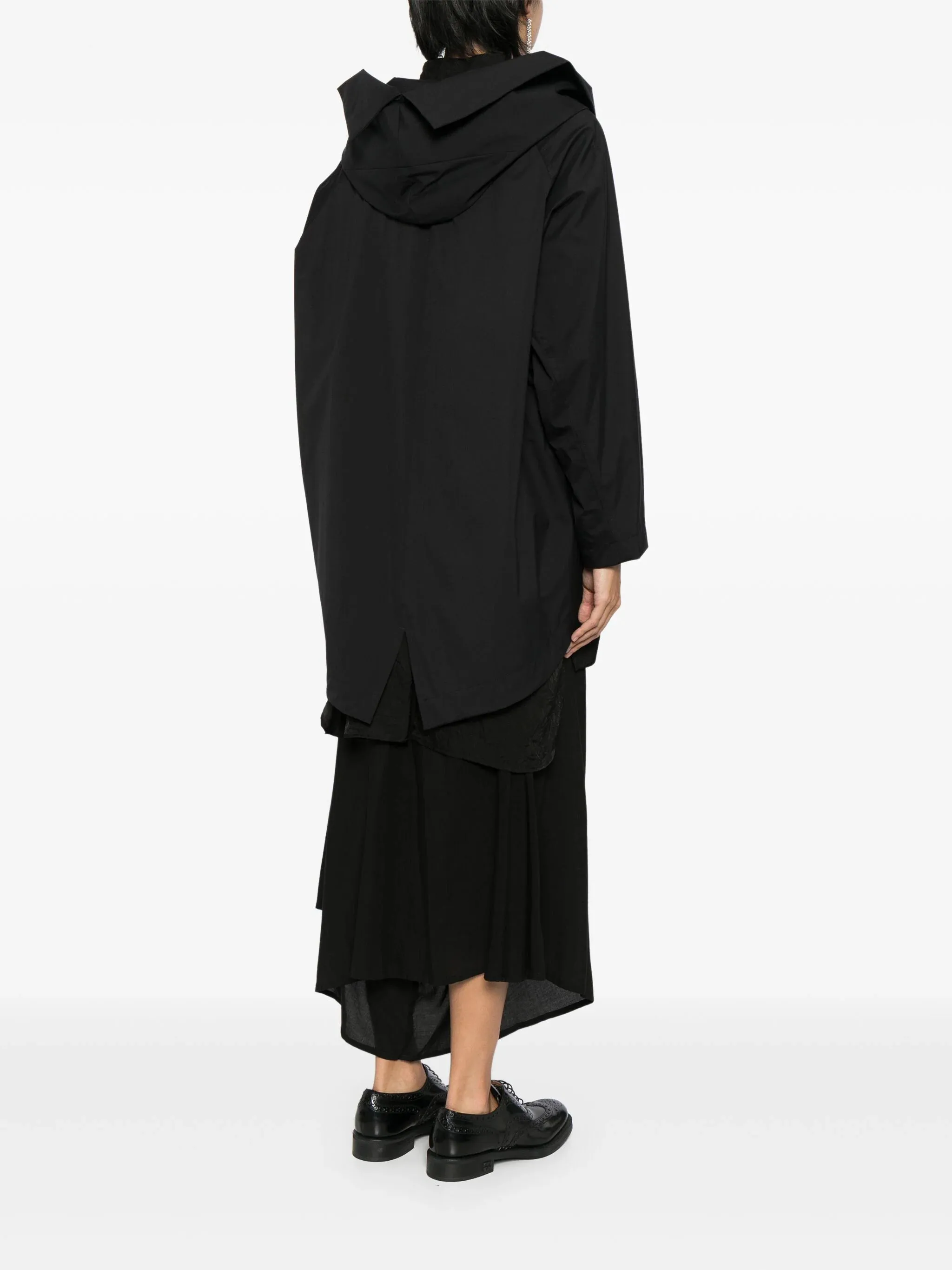 YOHJI YAMAMOTO REGULATION - Women Hooded Cape Coat